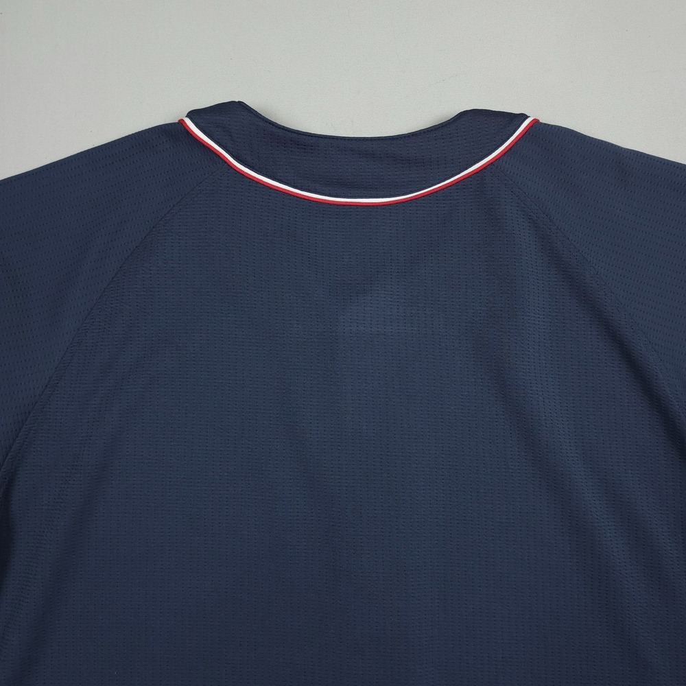 MLB Atlanta Braves Navy Blue Red Trim Baseball Jersey - Picture 8 of 14